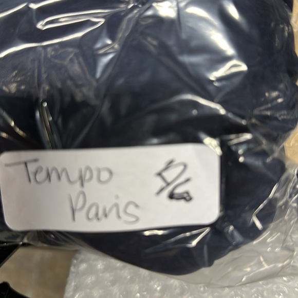 TEMPO PARIS SILK Vintage Navy quiet luxury sleeveless lightweight woman dress M - Picture 13 of 13